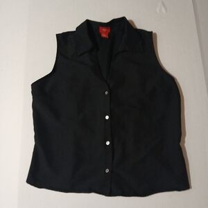 Mossino Button Up Collared Top Sleeveless Woman Size XL